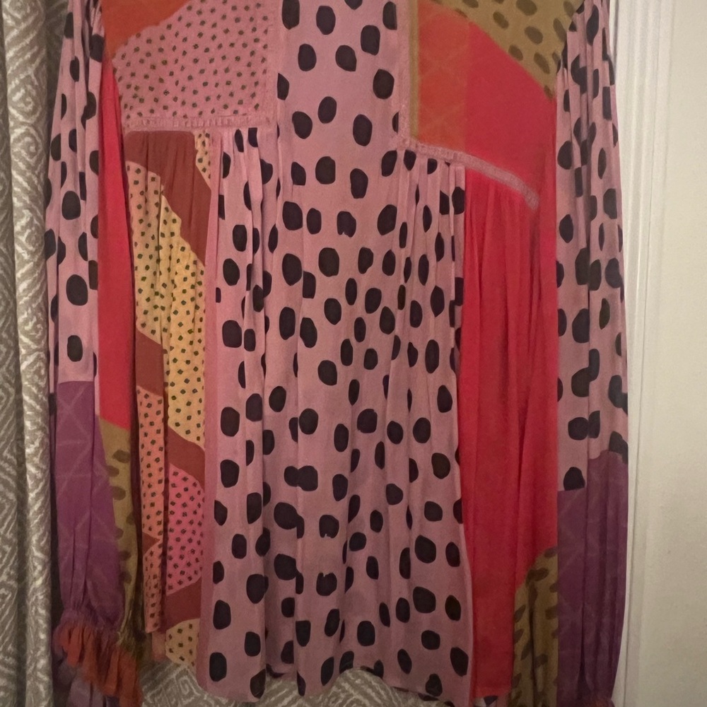 Anthropologie Multicolor Patchwork Blouse